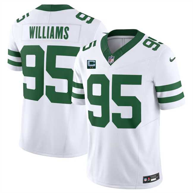Men & Women & Youth New York Jets #95 Quinnen Williams White 2024 F.U.S.E. With 2-Star C Patch Vapor Limited Throwback Stitched Jersey->new york jets->NFL Jersey